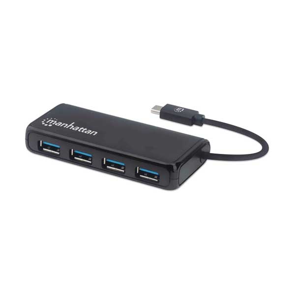 Manhattan 164924 4-Port USB-C to USB-A  SuperSpeed Hub USB 3.2 Gen 1