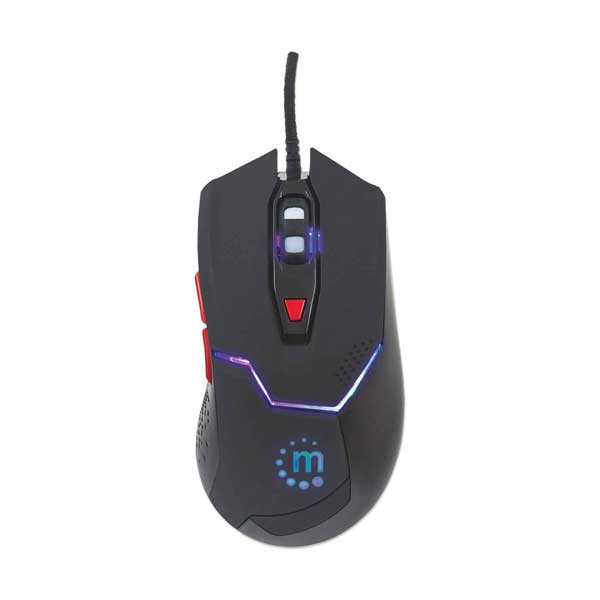 Manhattan 176071 Wired USB Optical Gaming Mouse with LED Lighting and Adjustable DPI