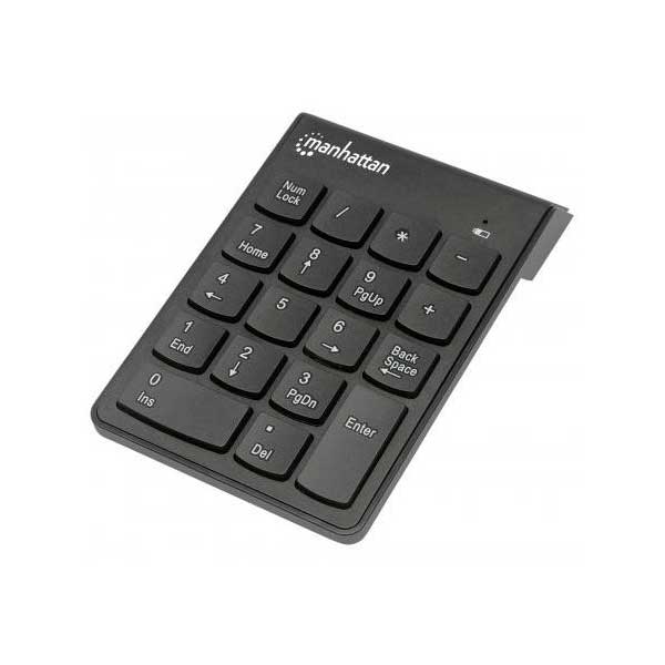 Manhattan Numeric Wireless Keypad USB, Wireless, 18 Full-Size Keys, Black