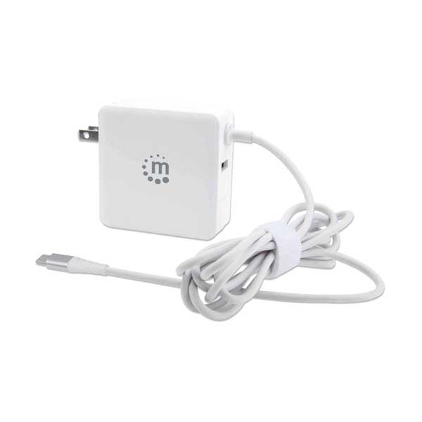Manhattan 180245 60W USB-C Power Delivery Wall Charger with Built-in USB-A Charging Port