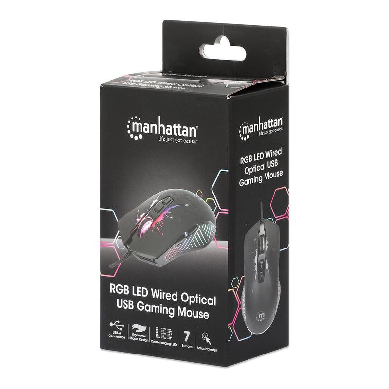 Manhattan 190121 RGB LED Wired Optical USB Gaming Mouse