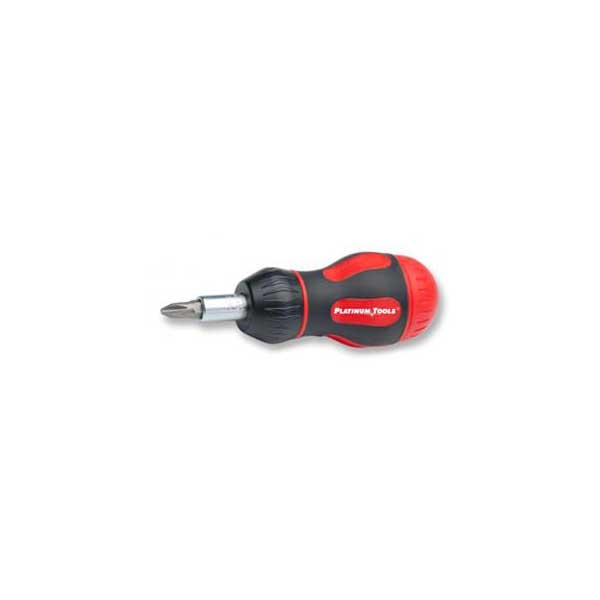 Platinum Tools 8-in-1 Ratcheted Stubby Screwdriver