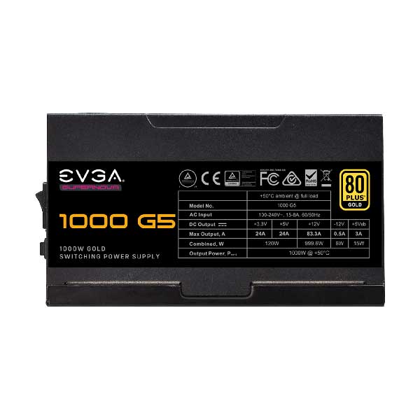 EVGA 220-G5-1000-X1 SuperNOVA 1000W G5 80Plus Gold Fully Modular Power Supply and 135mm Fluid Dynamic Bearing Fan
