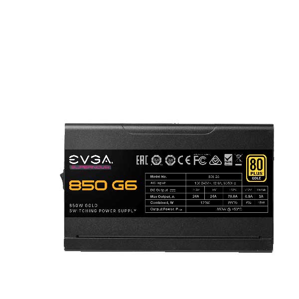 EVGA 220-G6-0850-X1 850W 80Plus Gold SuperNOVA 850 G6 Fully Modular ATX Power Supply