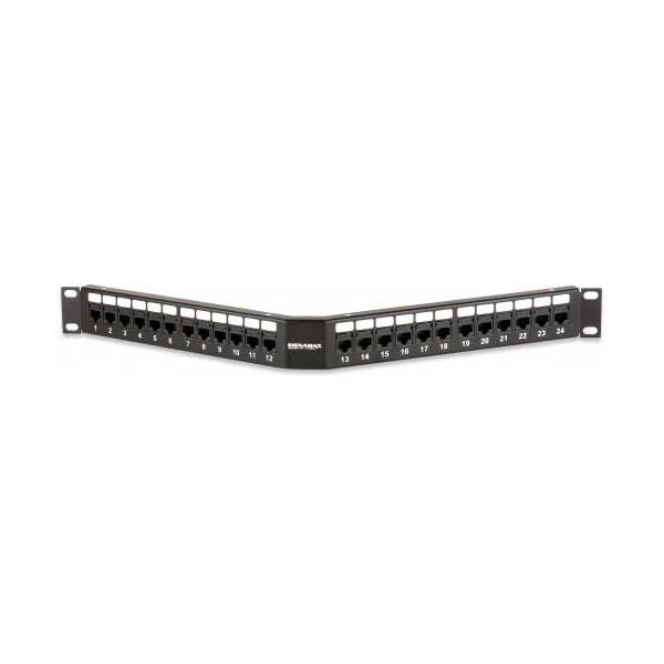 24-Port Cat 6 Angled Patch Pan