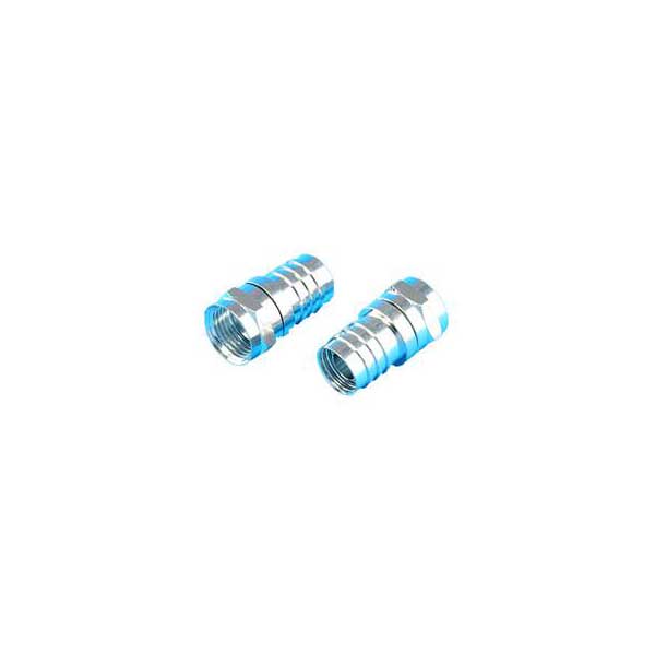 F Male Crimp Connector w/ Attached Ring - RG-6TFE