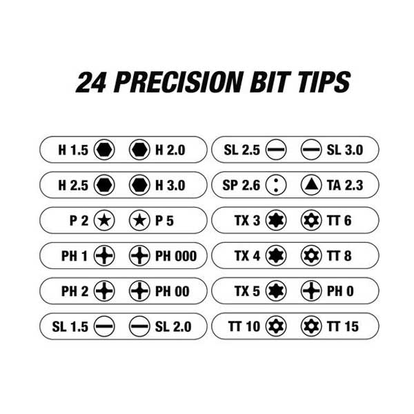 Megapro Tools 251PRECISION 24-in-1 Multi-Bit Precision Screwdriver