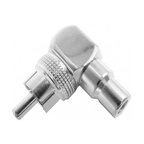 Calrad 35-480-NK Right Angle Male RCA Plug to Female RCA Jack Adapter Nickel Plated with Teflon Insulator