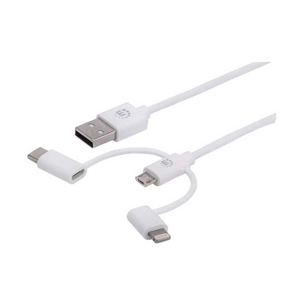 Manhattan Manhattan 353434 3.3ft 3-in-1 Charge & Sync USB-A to Lightning/USB-C/Micro-USB Cable Default Title
