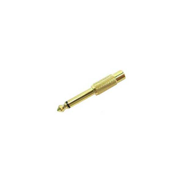 1/4" Mono Speaker Plug to RCA Jack - Male to Female Adapter, Gold Plated