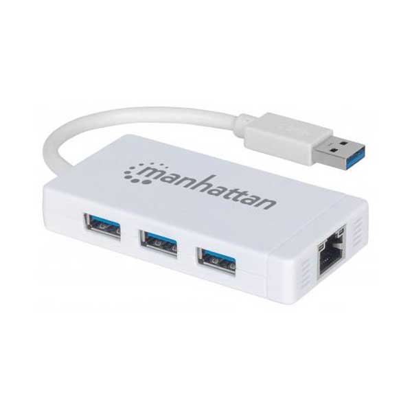 Manhattan Manhattan 507578 3-Port USB 3.0 Hub with Gigabit Ethernet Adapter Default Title
