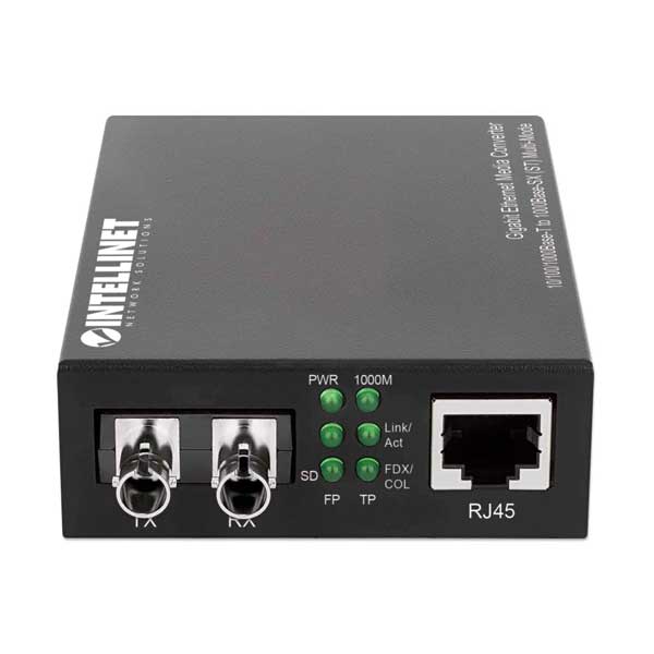 Intellinet 508315 Gigabit Ethernet Media Converter 10/100/1000Base-T to 1000Base-SX (ST) Multi-Mode