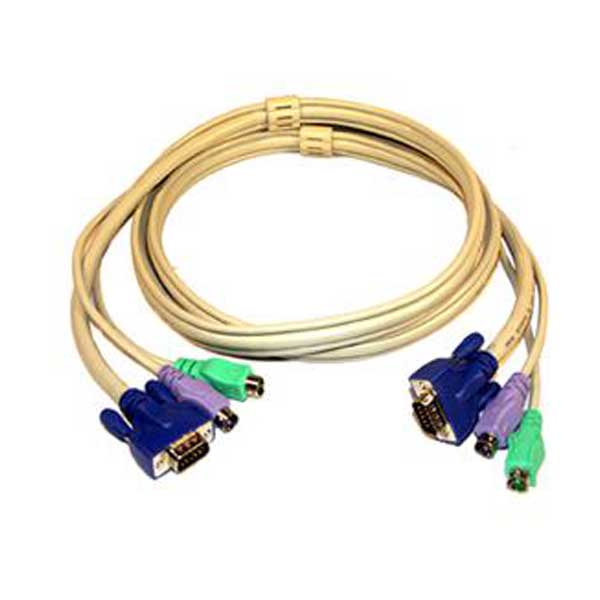Premium Male to Male PS/2 KVM Cable - 15'