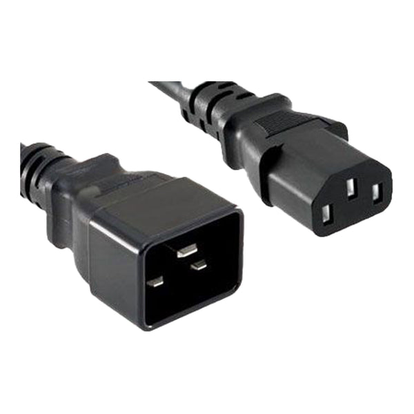 Quail Electronics 6 ft IEC-60320 C20 to IEC-60320 C13 Power Cord Jumper Cable (Black) Default Title

