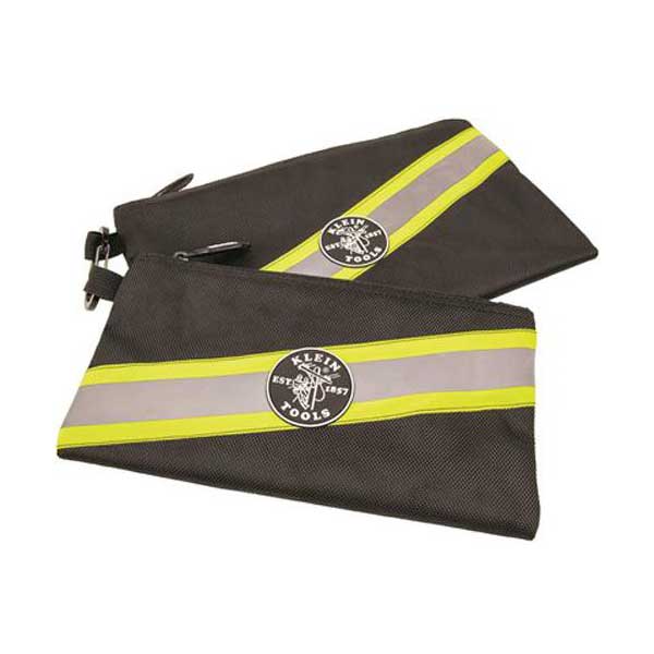 Klein Tools High Visibility Zipper Bags, 2Pk