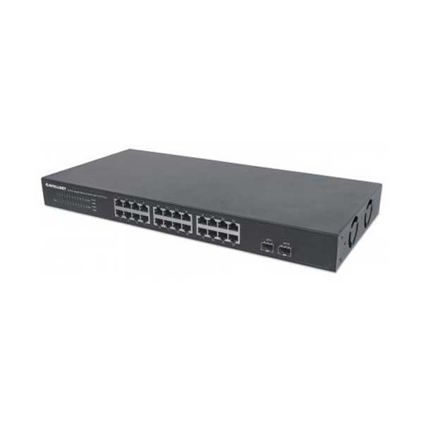 Intellinet 561044 24-Port Gigabit Ethernet Switch with 2 SFP Ports