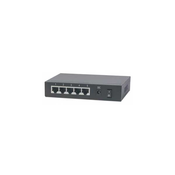 Intellinet 561082 PoE-Powered 5-Port Gigabit Switch with PoE Passthrough