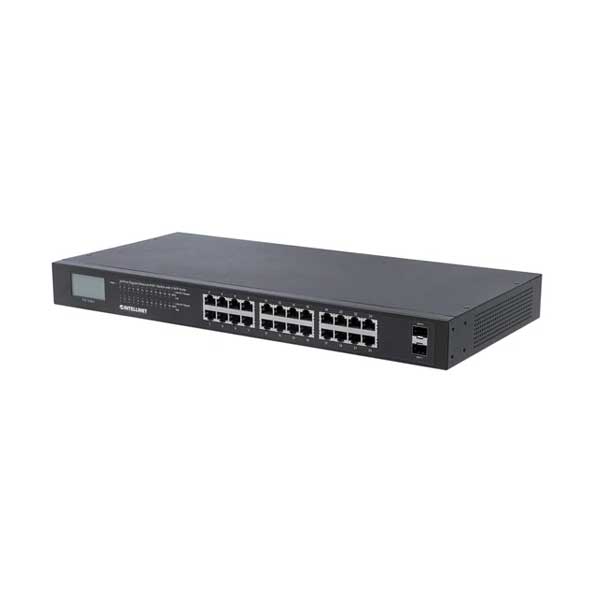 Intellinet Intellinet 561242 24-Port Gigabit Ethernet PoE+ Switch with 2 SFP Ports and LCD Screen Default Title
