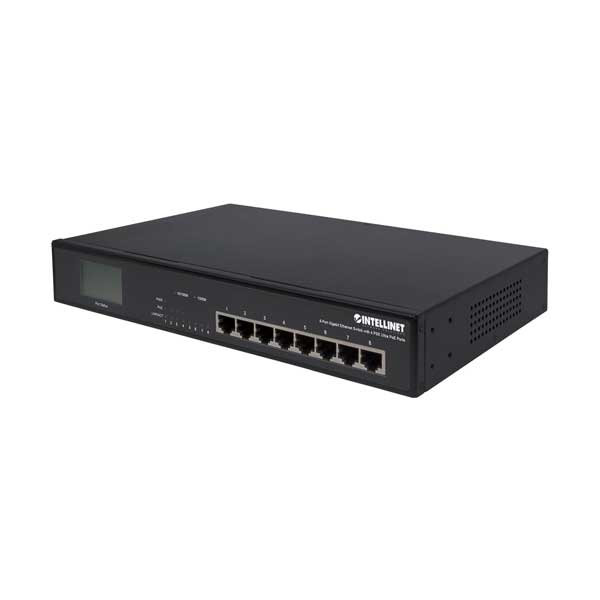 Intellinet Intellinet 561310 8-Port Gigabit Ethernet Switch with 4 Ultra PoE Ports and LCD Screen Default Title
