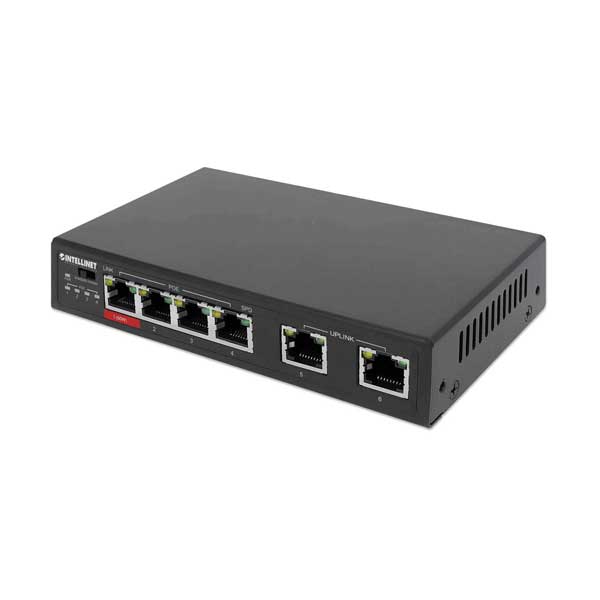 Intellinet Intellinet 561686 6-Port Fast Ethernet Switch with 4 PoE Ports and 1 High-Power PoE Default Title
