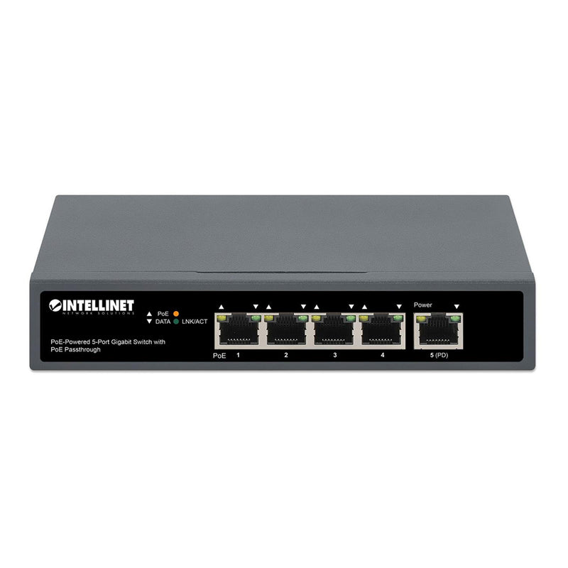 Intellinet 561808 5-Port PoE-Powered Gigabit Switch with PoE Passthrough
