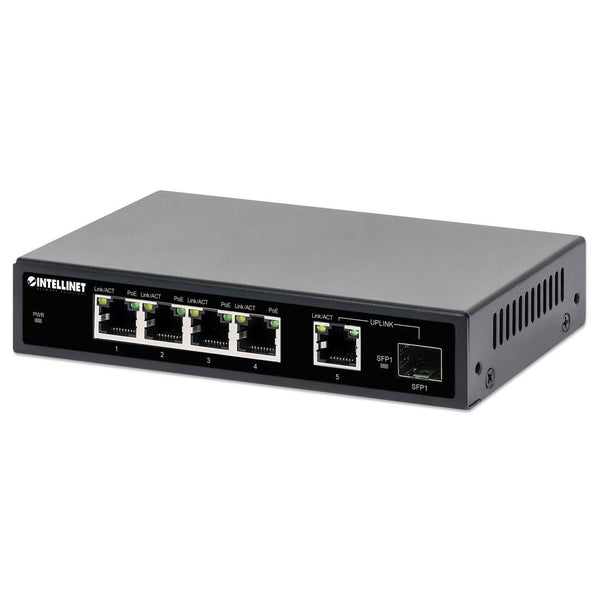 Intellinet Intellinet 5-Port Gigabit Ethernet PoE+ Switch with SFP Port Default Title
