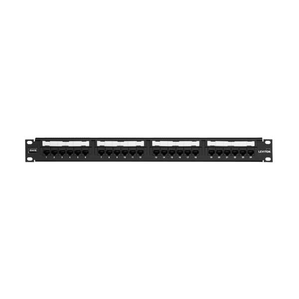 Leviton Leviton 69586-U24 24-Port 1RU Cat 6 Universal Patch Panel with Cable Management Bar Included Default Title
