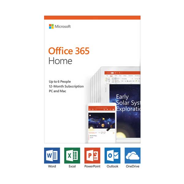 Microsoft Office 365 Home Subscription (6 PC or Mac Licenses / 1-Year Subscription) PKC