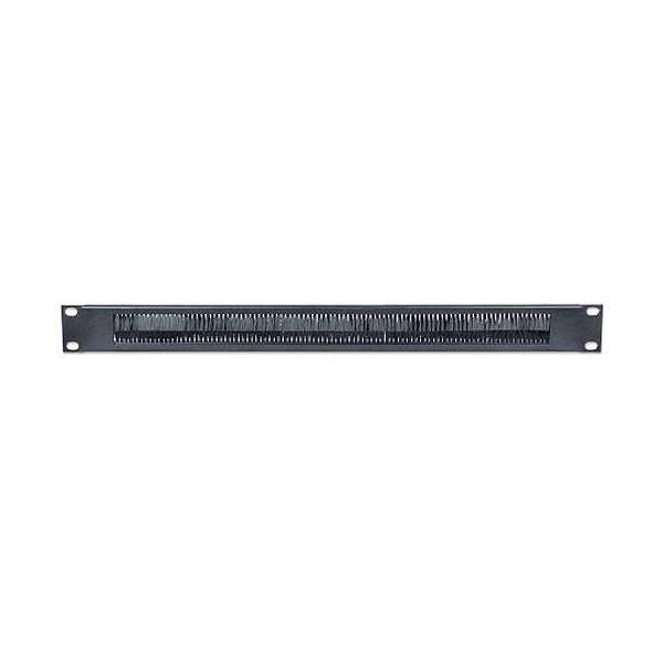 Intellinet 19" Cable-Entry Panel w/ Brush Insert (1 RU, Black)