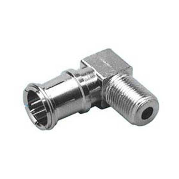 F Male to F Female Push-On Right Angle Adapter