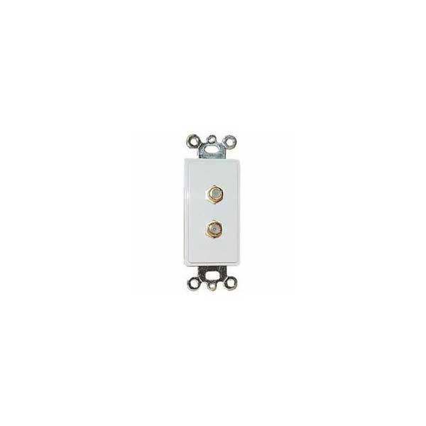 Designer Style Wall Plate Insert - 2 Gold F-81 Connectors