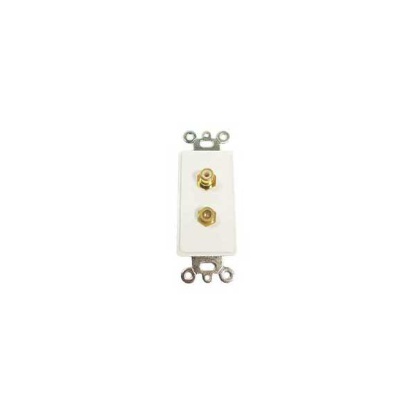 Designer Style Wall Plate Insert - 1 Gold RCA Jack + F-81 Connector