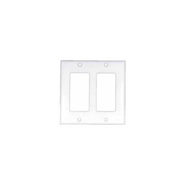 Designer Style 2 Gang Wall Plate Cover - White