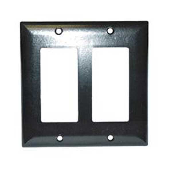 Designer Style 2 Gang Wall Plate Cover - Black
