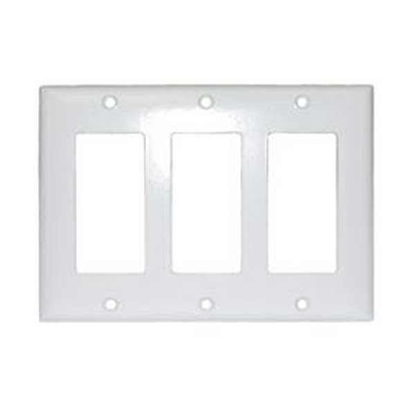 Designer Style 3 Gang Wall Plate Cover - White