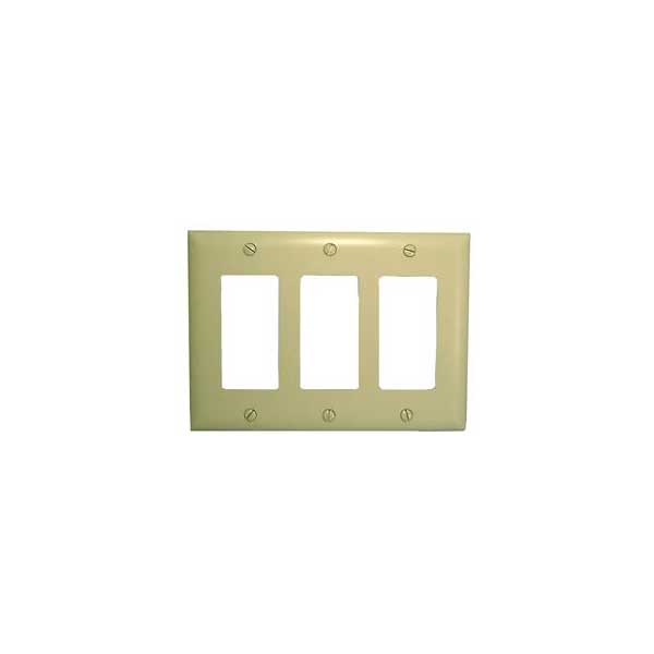 Designer Style 3 Gang Wall Plate Cover - Ivory