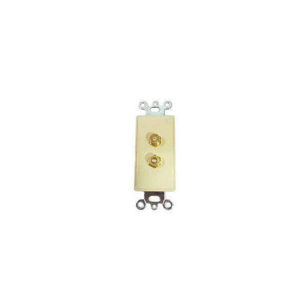 Designer Style Wall Plate Insert - 2 Gold F-81 Connectors