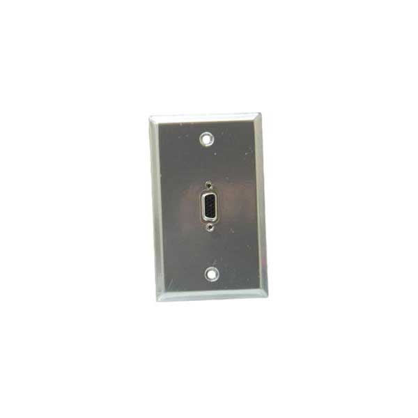 Philmore LKG Metallic Gray - Stainless Steel Wall Plate with VGA (HD15) Feed-Thru Jack Default Title
