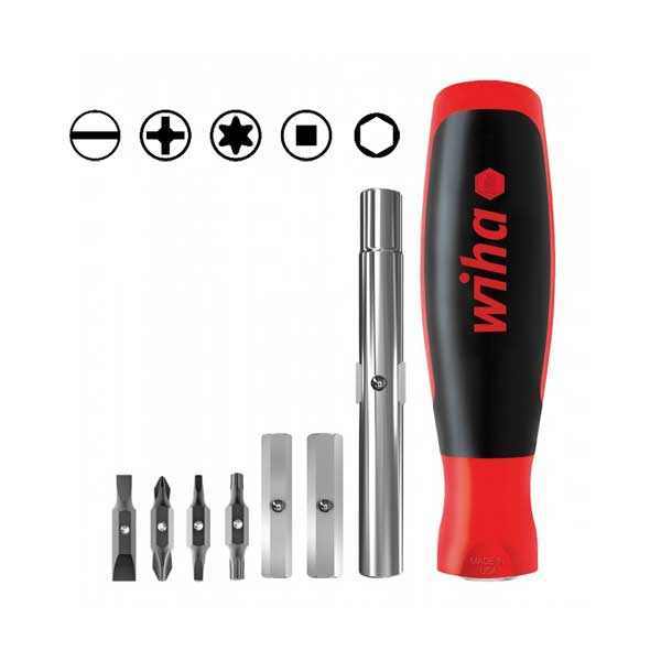 Wiha Wiha Tools 77891 11inOne Multi-Driver Screwdriver with 3 Nut Driver Tips and Cushioned Grip Handle Default Title
