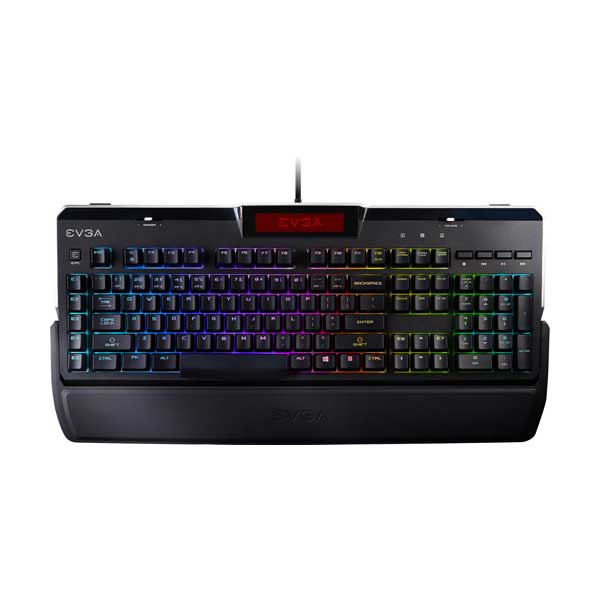 EVGA 803-ZT-N201-KR Z10 RGB LED Backlit Gaming Keyboard with Onboard LCD Display and Mechanical Brown Switches Macro Gaming Keys