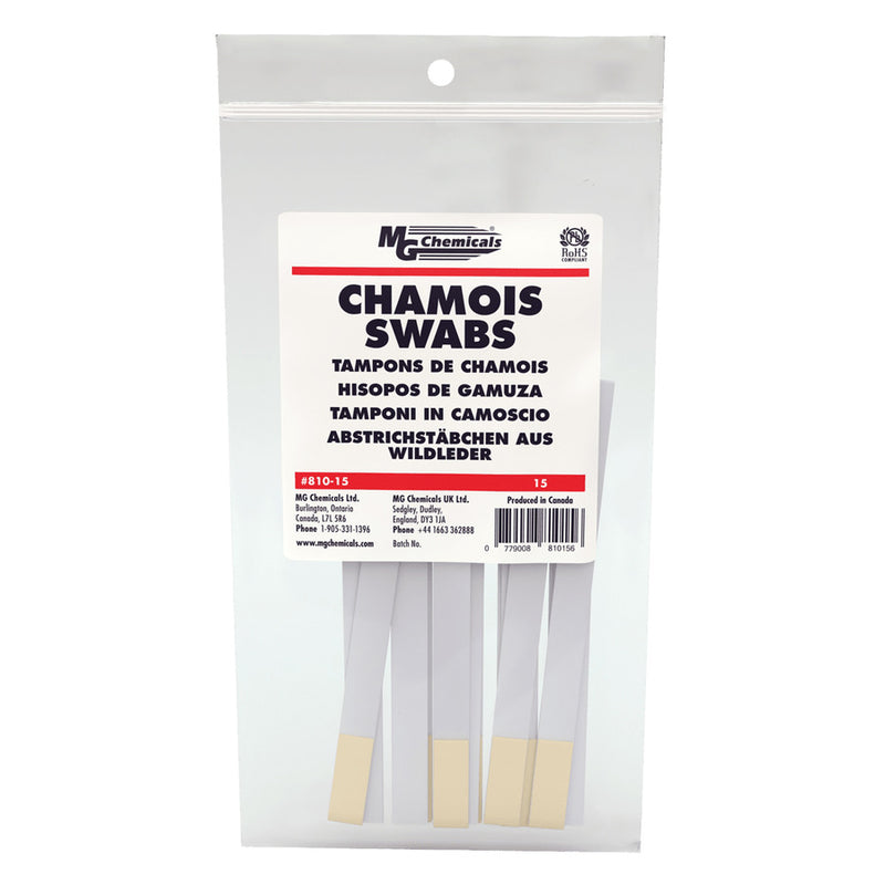 MG Chemicals 810-15 Chamois Single Ended Swabs 15 Pack