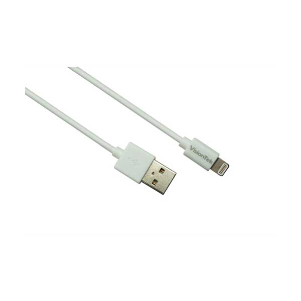 VisionTek 901199 2 Meter 6.6' Lightning to USB White Cable