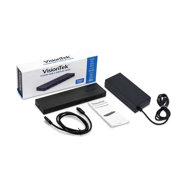VisionTek 901381 VT2500 Triple Display USB-C Docking Station with Power Delivery