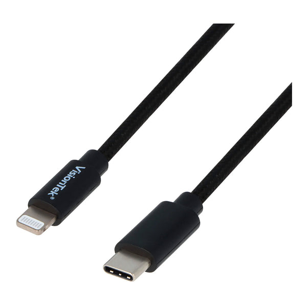 SR Components VisionTek 901450 2M Male to Male USB-C to Lightning Cable - Black Default Title
