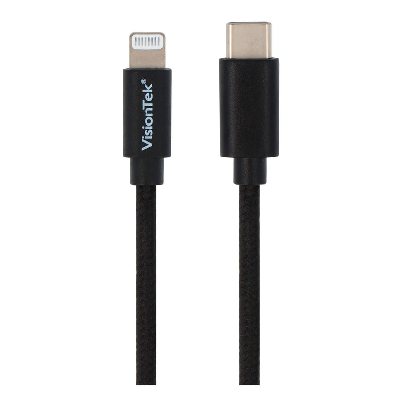 VisionTek 901450 2M Male to Male USB-C to Lightning Cable - Black