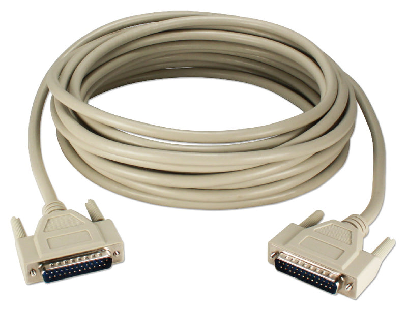 QVS PC305-75M 75ft DB25 Male to Male Cable for Parallel and Serial Applications