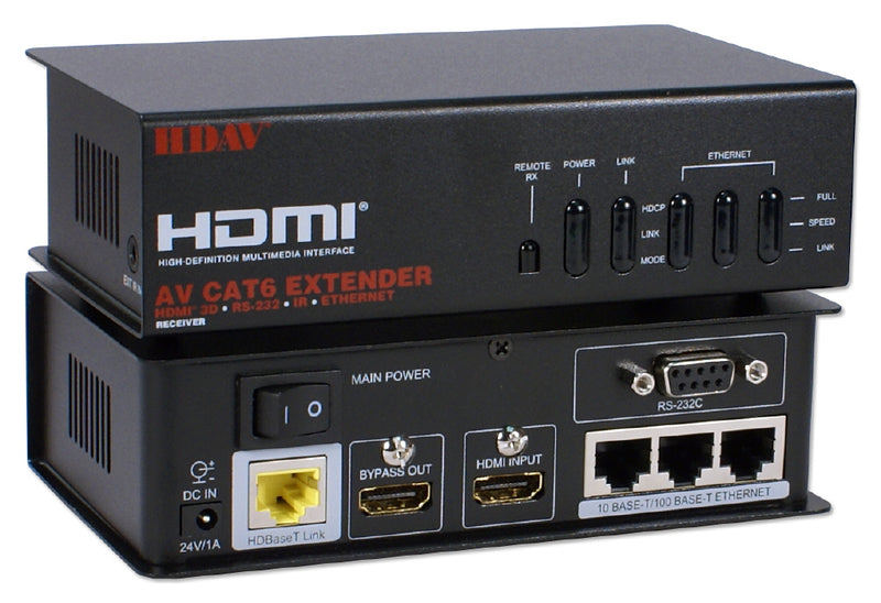 QVS HD4-C6E HDMI 3D HDBaseT 5-Play with IR/Serial/Ethernet Single CAT6 100-Meter Active Extender