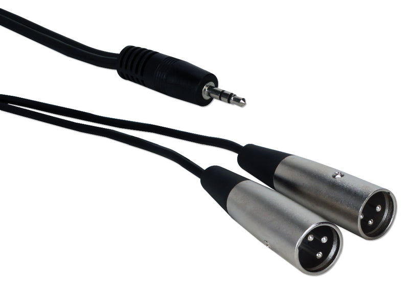 QVS XLRSM-Y06 6ft 3.5mm Male to Dual-XLR Male Audio Y-Cable