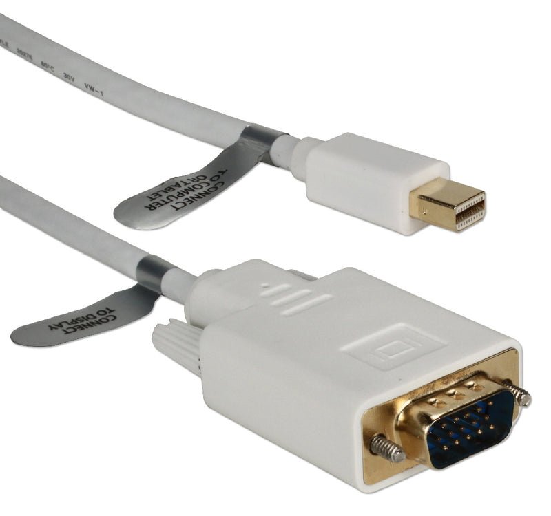 QVS MDPVGA-03 3ft Mini DisplayPort to VGA Video Cable