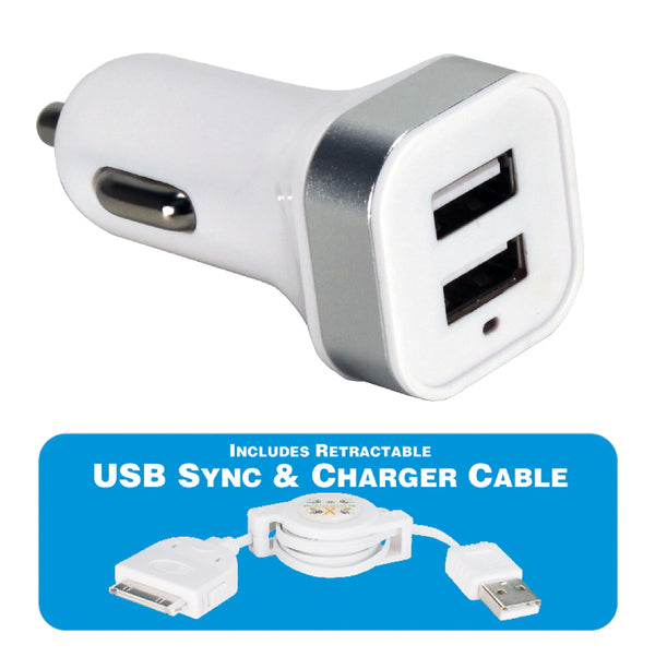 QVS QVS USBCC-K2 2-Port 3.4Amp USB Car Charger Kit for iPod/iPhone/iPad/iPad 2/iPad 3 Default Title

